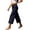Navy, variant on Admvng Womens Dot Cropped Wide Leg Pants Elastic Drawstring High Waist Casual Trousers with Pockets