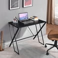 thumbnail image 4 of Home Casa Laptop Writing Study Table Simple Z-Shaped Metal Frame Desk Easy Assemble Space Saving Table for Home Office Study Room Living Room, Black, 4 of 9