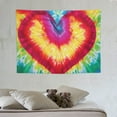 thumbnail image 4 of COMIO Colorful Tie Dye Tapestry Fabric Wall Hanging 40x30 Inch Watercolor Rainbow Tapestry Heart Shape Love Tapestry Party Wall Decorations Tie Dye Tapestries for Bedroom Living Room Dorm Decor, 4 of 7