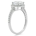 thumbnail image 2 of 1.85 ct Brilliant Round Cut Genuine Cultured Diamond VS1-VS2 G-H 14K White Gold Halo Promise Wedding Statement Engagement Designer Ring size 5, 2 of 6