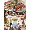 thumbnail image 5 of Mexican Stripes Table Cloth 54x54 Inch Square, Rainbow Colorful Stripe Gradient Waterproof Tablecloth Washable Table Cover for Party Picnic Dinner Decor, 5 of 9