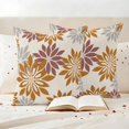 thumbnail image 3 of Spring Flower Pillow Covers 2 Pack Country Brown Red Gray Flower Retro Linen Texture Pillowcase Waterproof Outdoor Throw Pillow Cover for Patio Garden Square Cushion 26”x26”, 3 of 9