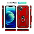 thumbnail image 4 of CASEFIV iPhone 15 Case,Rugged Military Grade Anti-Fall Shockproof Heavy Duty Protective Phone Case with Kickstand Magnetic Ring Stand Full Body Case for Boys Mens,Red, 4 of 7