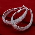 thumbnail image 6 of Opolski 1 Pair Women's Fashion Korean Style Enclosure Hoop Earrings Silver Plated Jewelry, 6 of 6