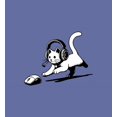 thumbnail image 2 of Gaming Cat Chasing Computer Mouse Adult Blue Crew Neck Short Sleeve Tee-Medium, 2 of 6