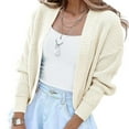 thumbnail image 1 of Mefallenssiah Cardigans pour Femmes Cardigan Court à Manches Longues Couleur Unie Décontracté, 1 of 8