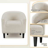 Renwick Modern Upholstered Tub Chair for Livingroom, Set of 2, Ivory Boucle - Walmart.com
