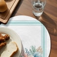 thumbnail image 3 of Aqua Coastal Round 15 Inch Placemats Set of 8, Nautical Seashells Coral Leaves Stripes HeatResistant Non Slip Place Mats for Dining Table, Wipeable Braided Kitchen Table Mats for Housewarming, 3 of 9