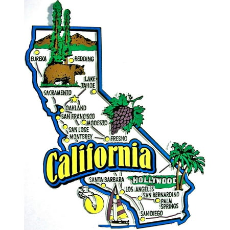 California Jumbo State Map Fridge Magnet