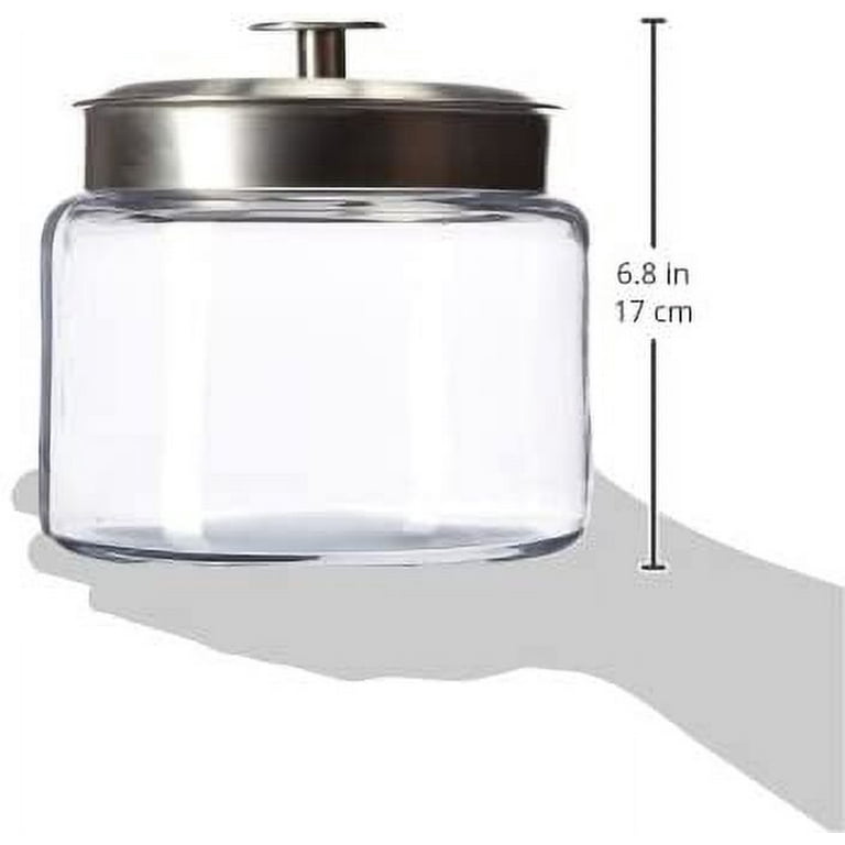 Anchor Hocking™ 64 oz Clear Glass Montana Jar with Aluminum Lid - 6 3/4Dia  x 6 3/4H