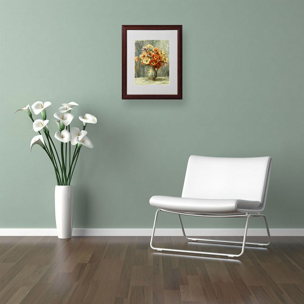 Trademark Fine Art "Vase d'Anemones" Canvas Art by Pierre Renoir, Wood Frame