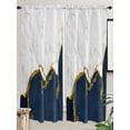 thumbnail image 2 of Living Room Curtains 72 Inches length, Navy Blue Gold Marble Window Treatment Curtain Drapes, Modern Abstract Marble Crack Texture Light Filtering Drapes for Bedroom Laundry Room, 52"x72", 2 Panels, 2 of 7