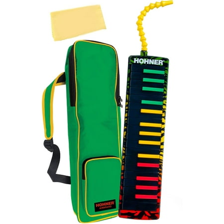 Hohner 32-Key Airboard - Rasta Print Bundle with Gig Bag and Austin Bazaar Polishing Cloth
