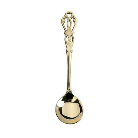 

Hollow Carved Coffee Spoon Cake Fork Knife Stainless Steel Retro Design Tableware