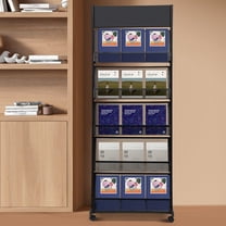 Denest 5-Tier Literature Magazine News Rack Office Display Organizer Stand Freestanding