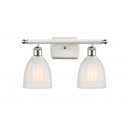 

Innovations 516-2W-WPC-G441-LED Brookfield 2 Light Bath Vanity Light part of the Ballston Collection White and Polished Chrome