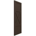 thumbnail image 2 of Ekena Millwork 12"W x 77"H True Fit PVC Center X-Board Farmhouse Fixed Mount Shutters, Raisin Brown (Per Pair - Hardware Not Included), 2 of 7