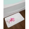 thumbnail image 2 of Almond Blossom Bath Mat, Close up Flower Petals Japanese Foliage Idyllic Love Themed Spring Nature, Plush Bathroom Decor Mat with Non Slip Backing, 29.5" X 17.5", Pink White, by Ambesonne, 2 of 2