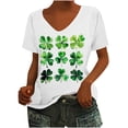 thumbnail image 3 of lcziwo St Patricks Day Sweatshirt for Women 2025 Lucky Shamrock Graphic Tee Tops Casual U Neck Short Sleeve Irish Shirts Summer Vacation Outfits White S Lightning Prime Today, 3 of 5