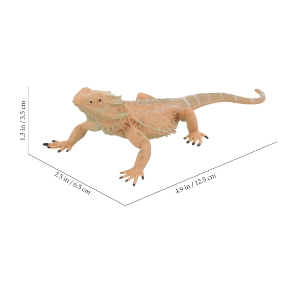 Mizh Bearded Dragon Figurine Realistic Plastic Lizard Reptile Figurine Educational Prop