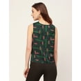 thumbnail image 4 of Moomaya Sleeveless Cowl Neck Printed Satin Top - Women's Elegant Satin Top, 4 of 9