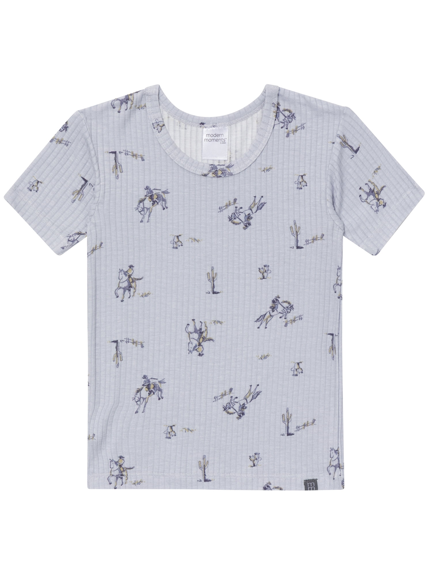 Modern Moments by Gerber Gender Neutral Viscose Short Sleeve Pajama Set, 2-Piece, Sizes 12 Months - 5T