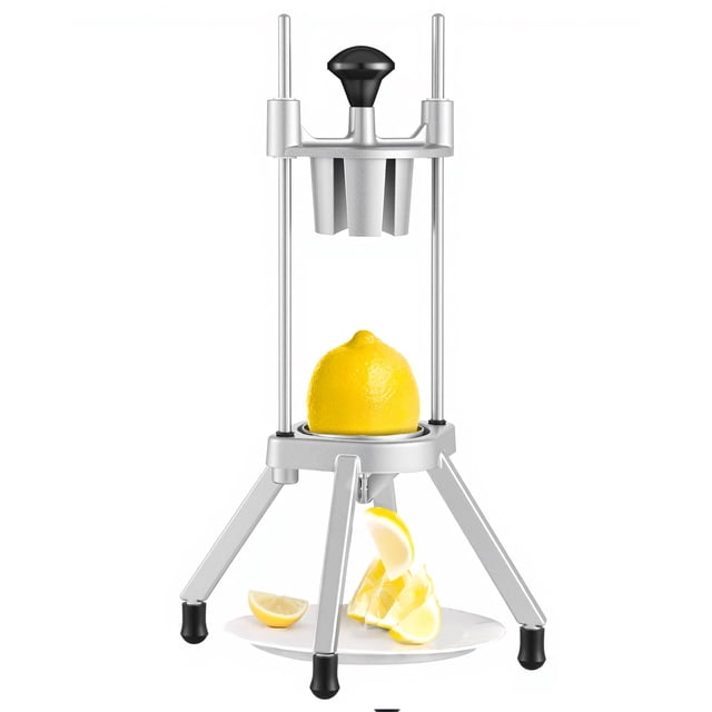 VEVOR - Cortador de limón para frutas y limón de 4 secciones de acero inoxidable con hoja de acero inoxidable, cortador de limón