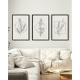 thumbnail image 3 of Drsoum Minimalist Flower Wall Art 24x36in3pcs Black Framed Vintage Wall Hanging Decor Bohemain Botanical Prints Artwork for Bedroom Living Room Hallway, 3 of 7