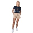 thumbnail image 3 of Blippi Respect the Hustle Women's Crop Top T-Shirt, Navy, Large, 3 of 4