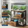 thumbnail image 4 of 40-50 Gallon Heavy Duty Fish Tank Stand with Drawers & Built-in Power Outlet, Multi Storage for Aquarium Turtle Reptile Terrarium Tank, Brown, 4 of 7