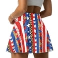 thumbnail image 2 of FUIALDOLG Stretchy Athletic Skorts for Women Red Blue Stripes And Stars Patriotic Active Skort Women's Mini Tennis Skirts Soft Golf Skort US Independence Day 250th Anniversary Apparel,M, 2 of 7