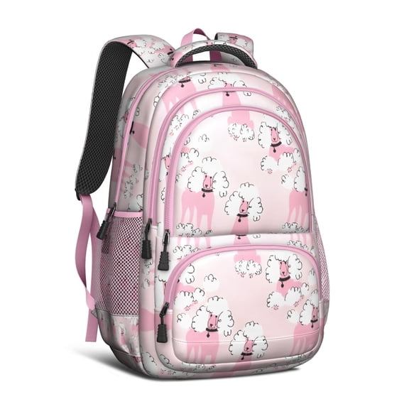 Doodle Poodle Image Backpack for School,Cute School Bag,Schoolbag with Adjustable Shoulder Straps & Padded Back,16.9 Inch