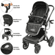 thumbnail image 4 of Carriola para Bebé Asiento Reversible Bambineto Acolchado Ruedas de Goma Plegable Cinturón de Seguridad - Ngero, 4 of 8