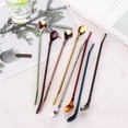 thumbnail image 6 of Party Metal Bent Filter Reusable Drinking Straw Coffee Spoons Straws Spoon Stainless Steel RED, 6 of 8