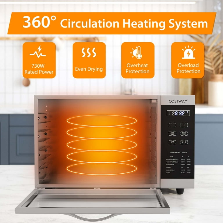 Free Shipping! Costway Electric Food Dehydrator, 85°F-160°F, 8