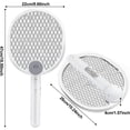 thumbnail image 3 of Raqueta eléctrica para insectos, raqueta eléctrica para mosquitos de 3000 V, matamoscas eléctrico, recargable por USB, con protección de malla de 3 capas, soporte de pared para uso en interiores o exteriores Rojo Verde, 3 of 5
