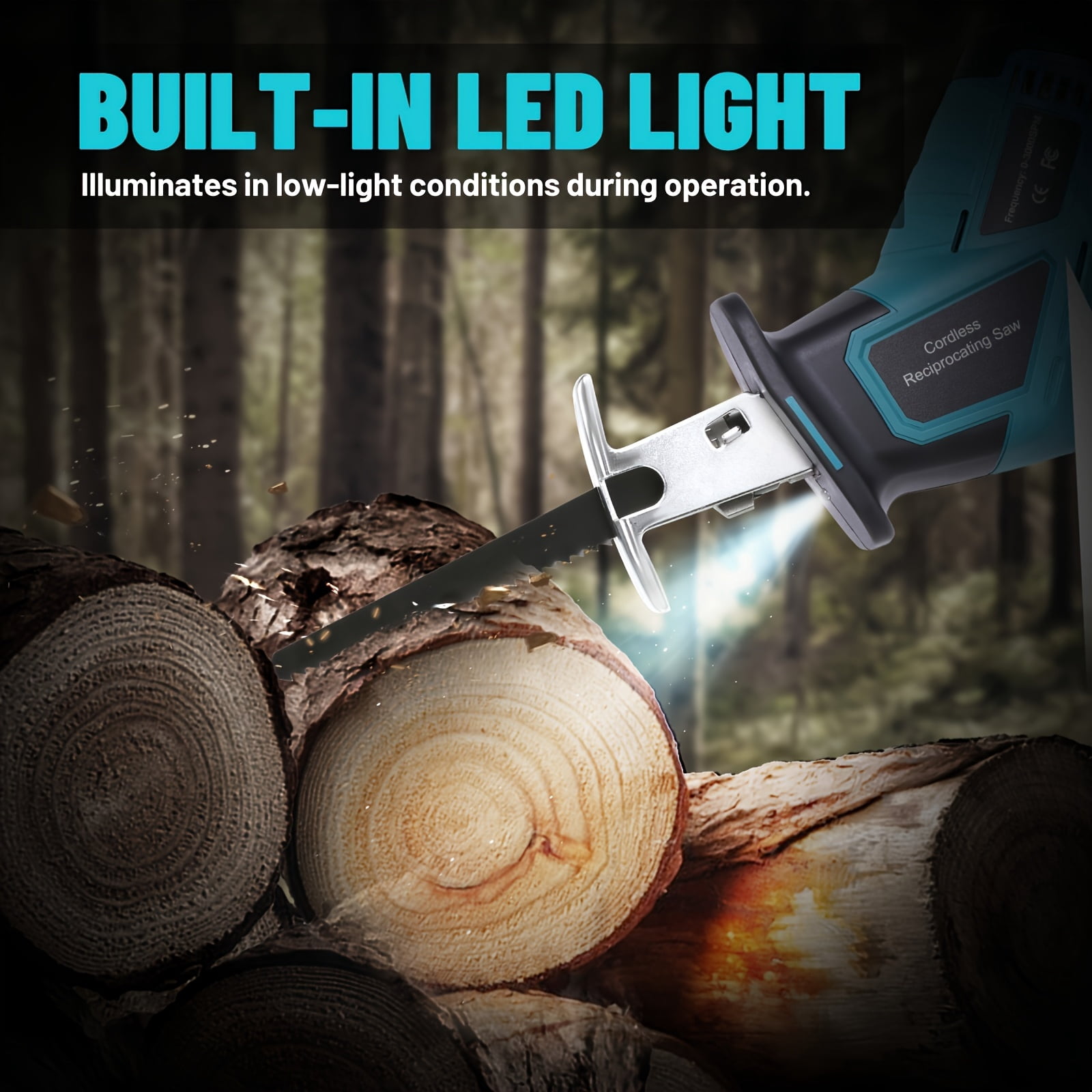 TWOWIN 18V Cordless Reciprocating Saw & Jigsaw for Makita 18V Battery, Wood & Metal Cutting Tool, Includes 4 Saw Blades (No Battery)