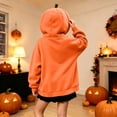thumbnail image 6 of kids pullover hoodie, pumpkin graphic pullover hoodie, Long Sleeve Pullover Hooded Top with Front Pocket Halloween party out, 6 of 8