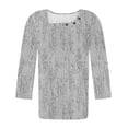 thumbnail image 4 of Blusas para las Mujeres Casual, 3/4 Manga Floral Estampado Camiseta de Moda Top Hecho de Poliéster Transpirable Suave para el Uso Diario de Primavera Otoño, Tops de Blusa para las Mujeres, 4 of 7