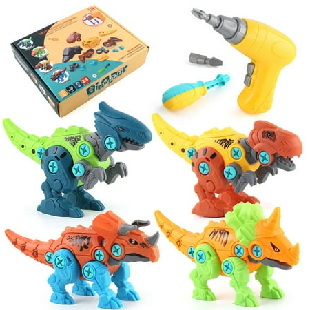 

Amusingtao 8pcs Dinosaur Toy Set Boy Girl Take Apart DIY ABS Gift With Screwdriver