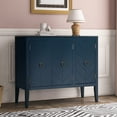 thumbnail image 2 of Sideboard Buffet Storage Cabinet, Solid Wood Accent Cabinets with 3 Doors and Adjustable Shelf, Rustic Blue Console Tables for Entryway Hallway, Dining Room, Living Room, Study, JA3980, 2 of 10
