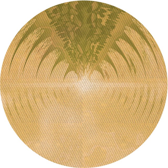 Ahgly Company Tapis Rond Lavable en Machine Intérieur Transitionnel Jaune Safran, 4 Pieds Rond