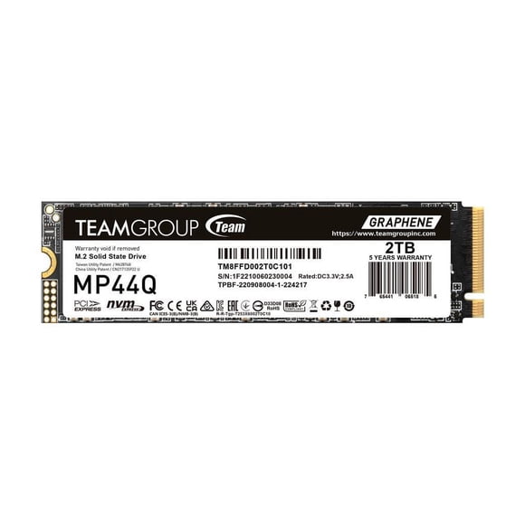 TEAMGROUP MP44Q 2TB PCIe Gen4 x4 M.2 2280 SSD Laptop & Desktop & NUC & NAS compatible, Speed up to 7400MB/s (TM8FFD002T0C101)