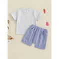 thumbnail image 5 of Jaweiwi 2Pcs Baby Boy Easter Outfits  3 6 12 18 24 Months 2T 3T Summer Clothes Set Short Sleeve Bunny Embroidery T-Shirt + Shorts Set Toddler Clothes, 5 of 9