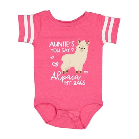 

Inktastic Auntie s You Say Alpaca My Bags Gift Baby Boy or Baby Girl Bodysuit