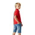 thumbnail image 5 of Zfeel Kids Short Sleeve Polo Shirt, Button Closure Comfort Fabric Dailywear Tee, Cherry Red, XL, 5 of 5