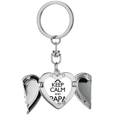 thumbnail image 1 of Keep Calm And Papa Wil Fix It Citation Porte-Clés Cœur Aile d'Ange, 1 of 3