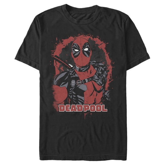 Men's Marvel Deadpool Leather Paint Graphic T-Shirt