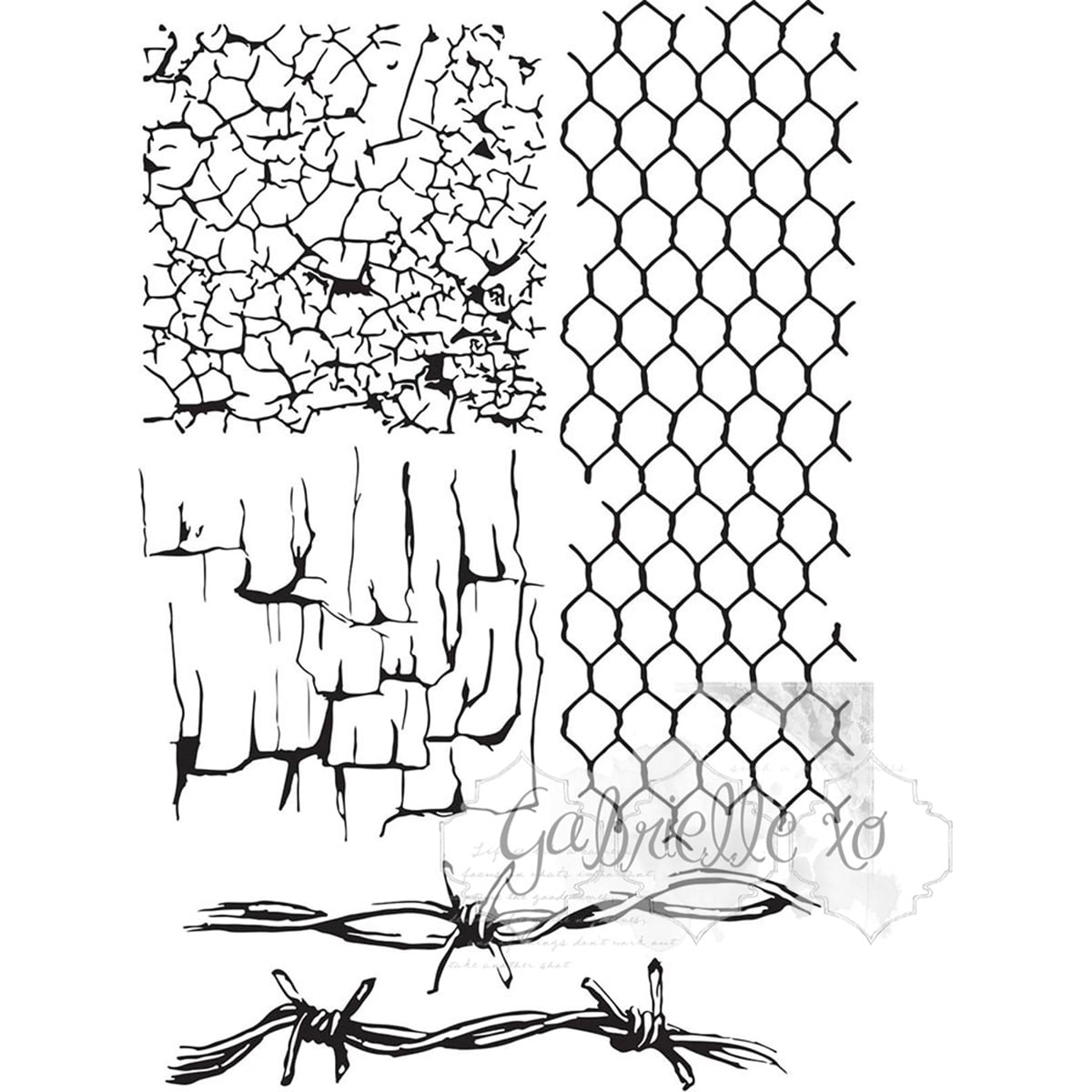 49 & Market Clear Stamps 4"X6"Gabi's Crackle Texture