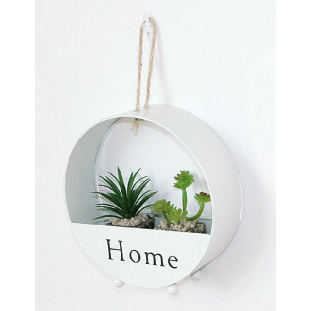 Maceta Redonda de Hierro Forjado BRILLAR Decoración de Interiores Color Blanco